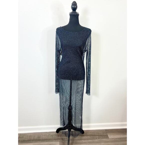 FP Jen's Pirate Booty Westminster Net Maxi Dress in Navy Medium Pullover Beach - Picture 2 of 5